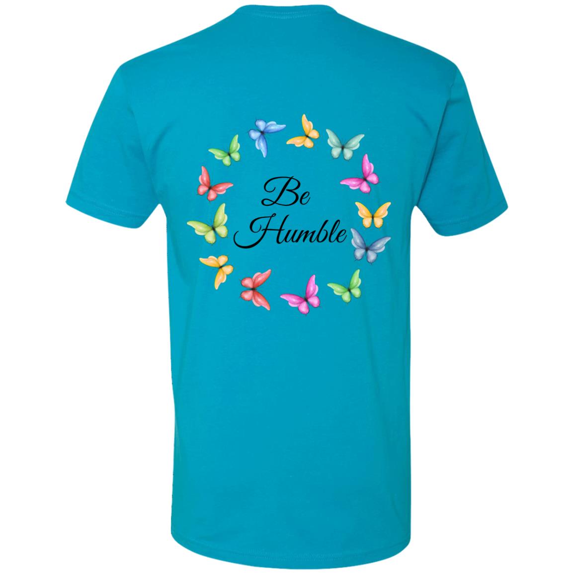 Be Humble Heart/Wreath of Butterflies - Premium Short Sleeve T-Shirt