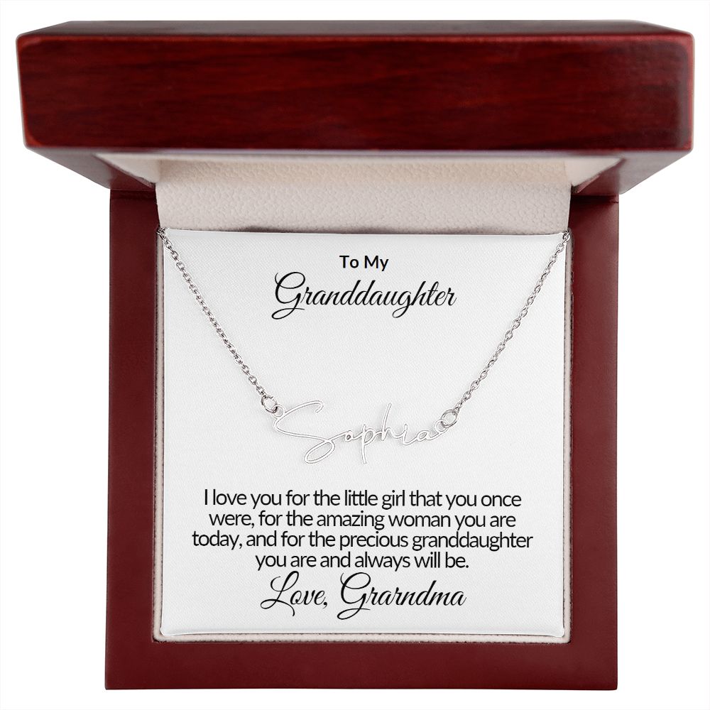 Signature Name Necklace - To My Granddaughter