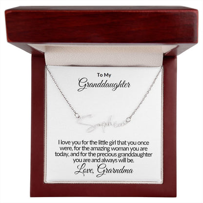 Signature Name Necklace - To My Granddaughter