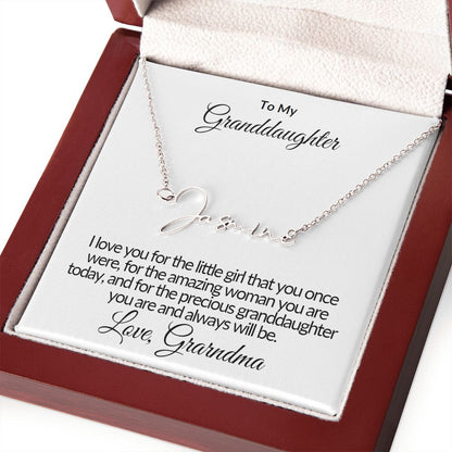 Signature Name Necklace - To My Granddaughter