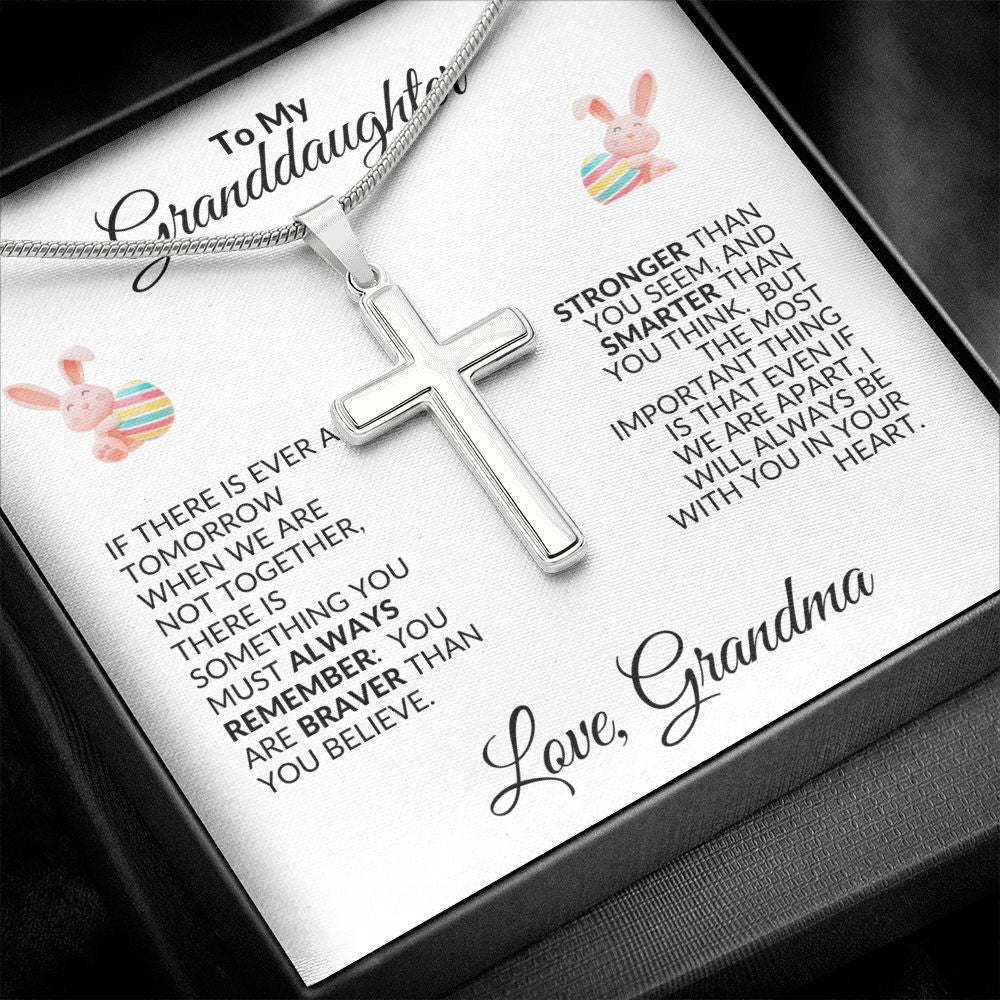 Stainless Steel Cross To My Granddaughter
