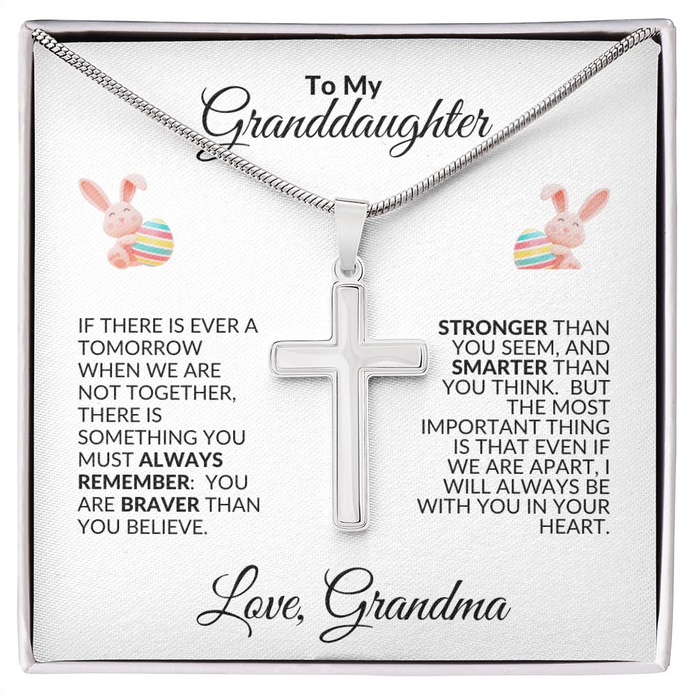 Stainless Steel Cross To My Granddaughter