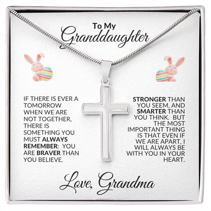 Stainless Steel Cross To My Granddaughter