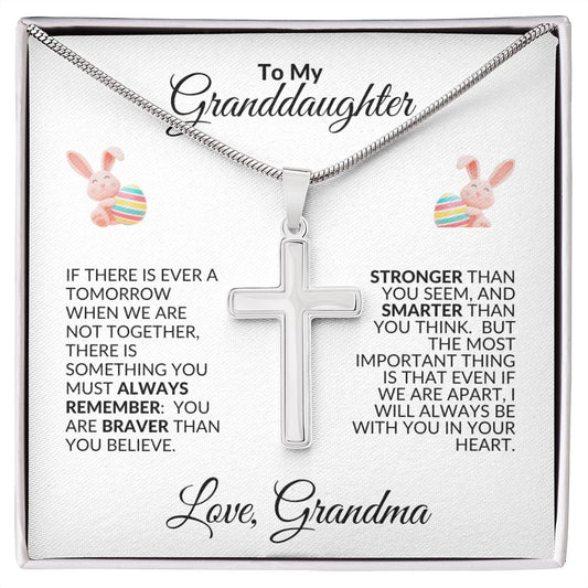 Stainless Steel Cross To My Granddaughter