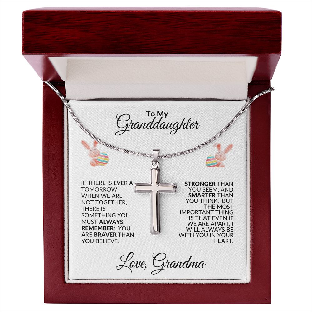 Stainless Steel Cross To My Granddaughter