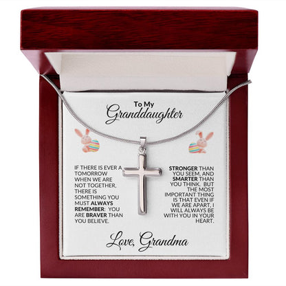 Stainless Steel Cross To My Granddaughter