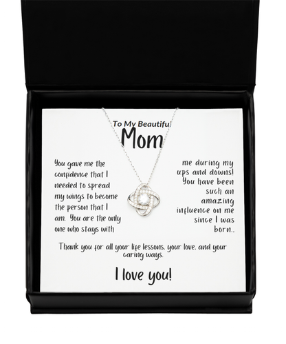 To My Beautiful Mom - Love Knot Necklace