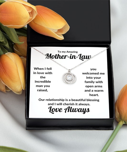 Mother-in-Law Crystal Double Circle Necklace