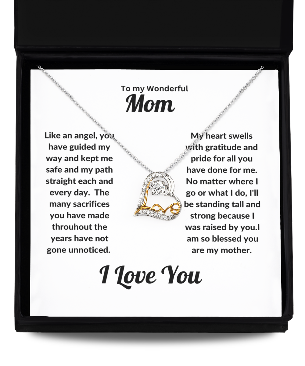 To My Wonderful Mom Dancing Love Necklace