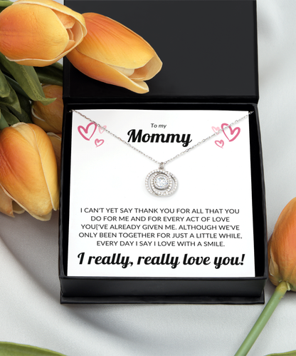 To my Mommy - Crystal Double Circle Necklace