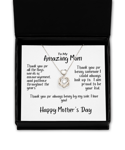 To My Amazing Mom - Heart Love Knot Necklace