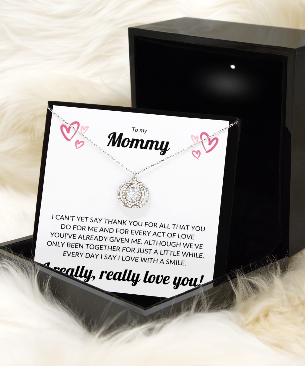 To my Mommy - Crystal Double Circle Necklace