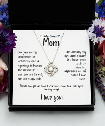 To My Beautiful Mom - Love Knot Necklace