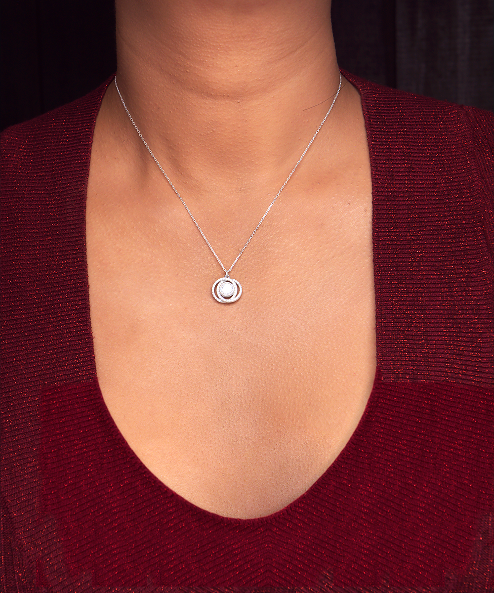 To my Mommy - Crystal Double Circle Necklace