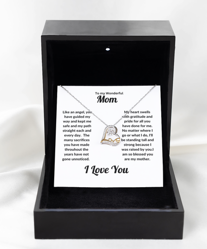 To My Wonderful Mom Dancing Love Necklace