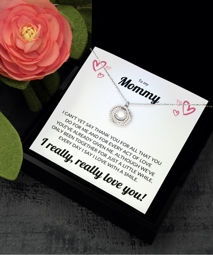 To my Mommy - Crystal Double Circle Necklace