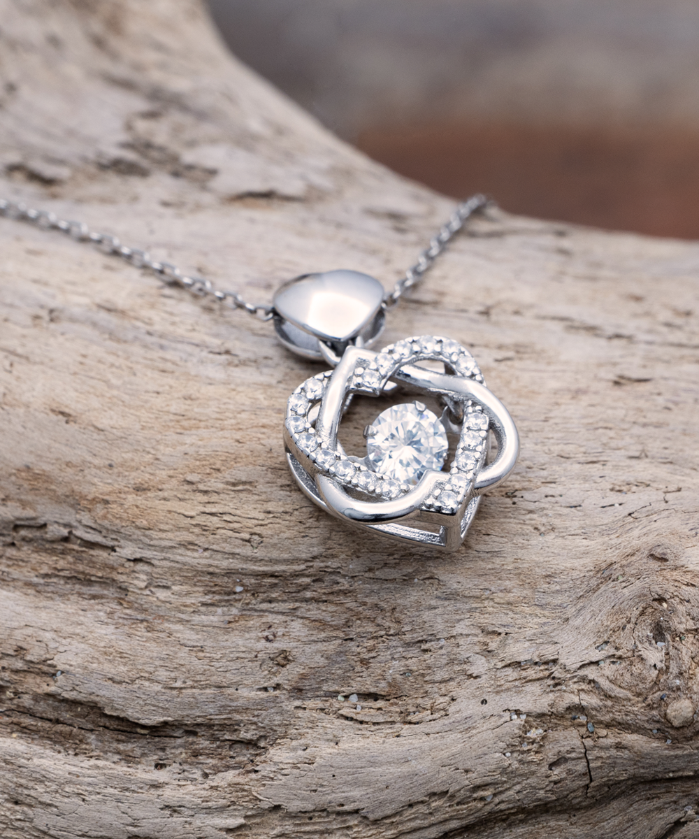 To My Amazing Mom - Heart Love Knot Necklace