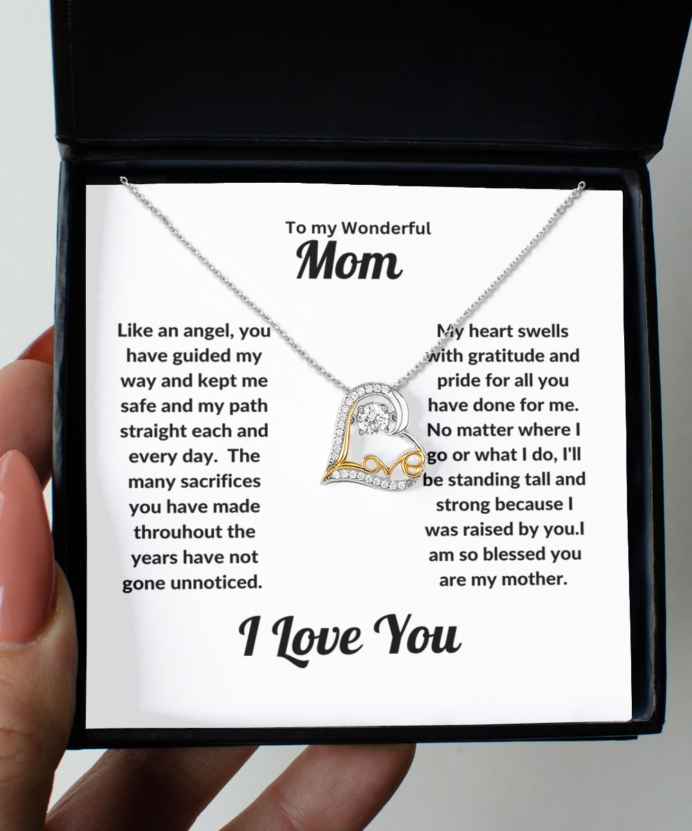 To My Wonderful Mom Dancing Love Necklace