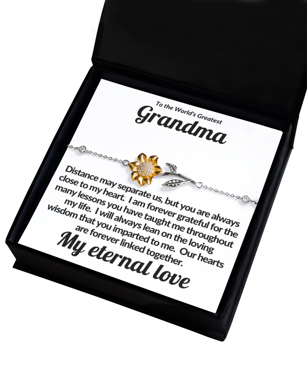 To the World's Greatest Grandma Sunflower Bracelet