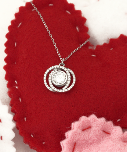 To my Mommy - Crystal Double Circle Necklace