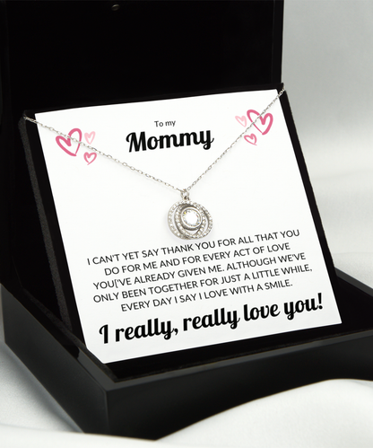 To my Mommy - Crystal Double Circle Necklace