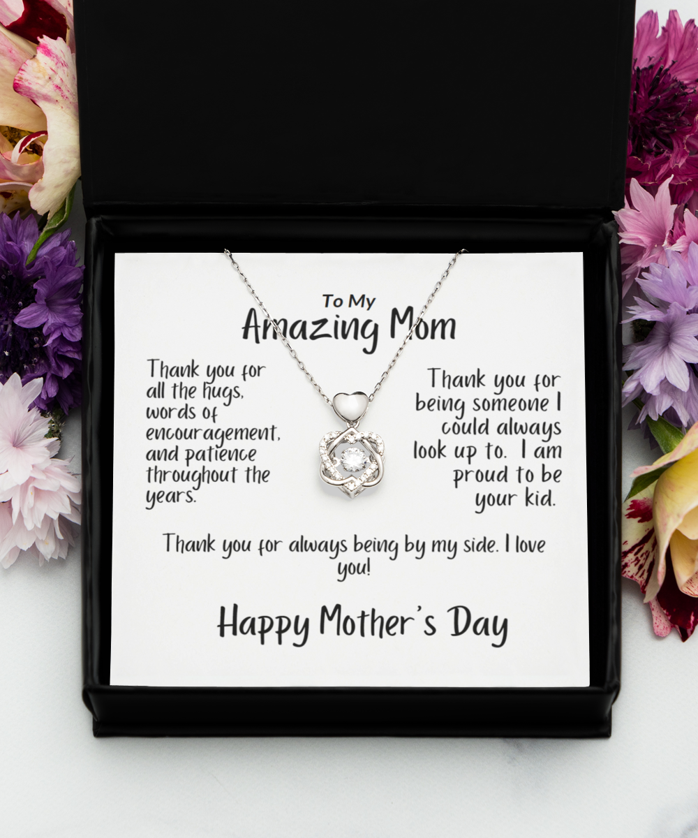 To My Amazing Mom - Heart Love Knot Necklace